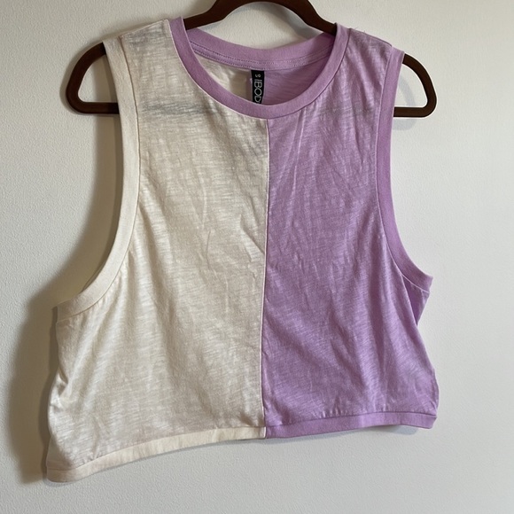 NEW Cotton On Body Tank Top Large Purple Orchid White Split Color Sleeveless - Picture 4 of 15